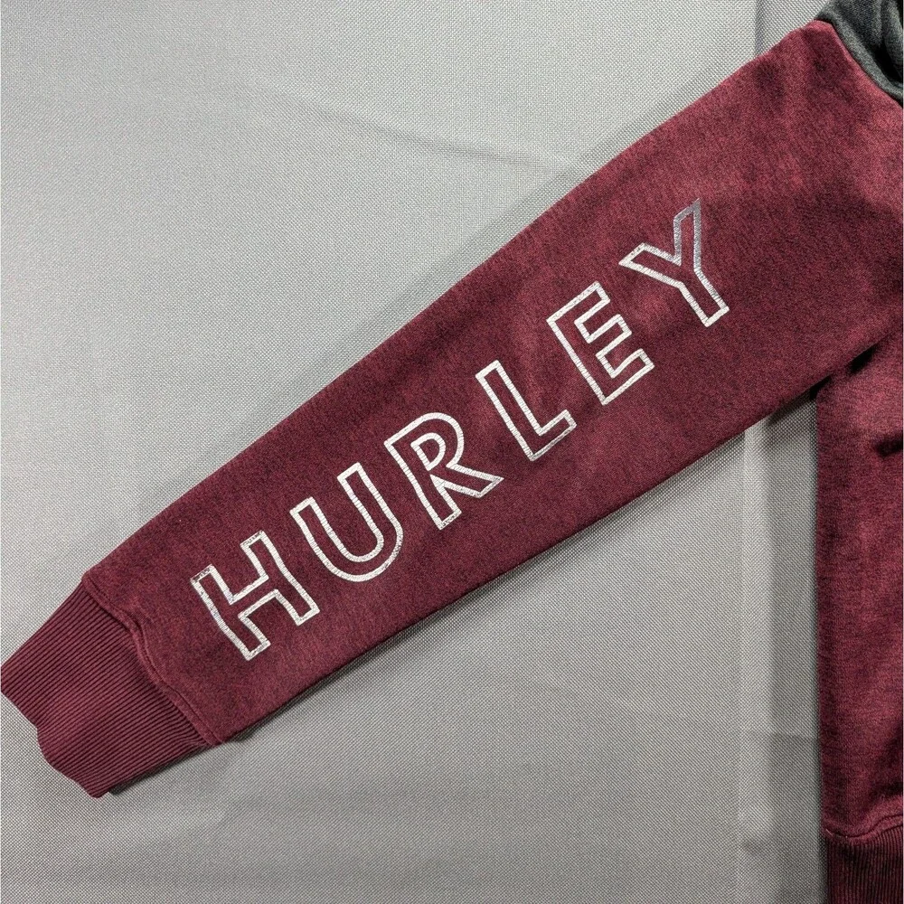 Hurley Maroon Boys Zip Up Jacket Size Large
